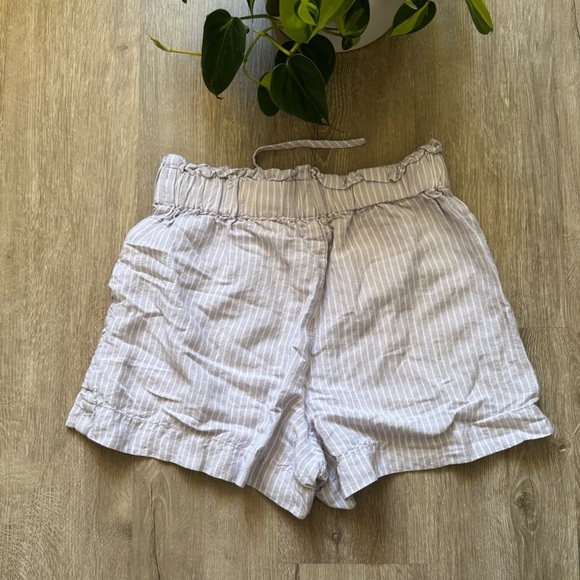 Madewell Stripe Play Drawstring Pull On Paperbag Shorts Distant Lavender XS - Picture 5 of 5